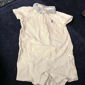 Janie and Jack White Bodysuit with Blue Accents